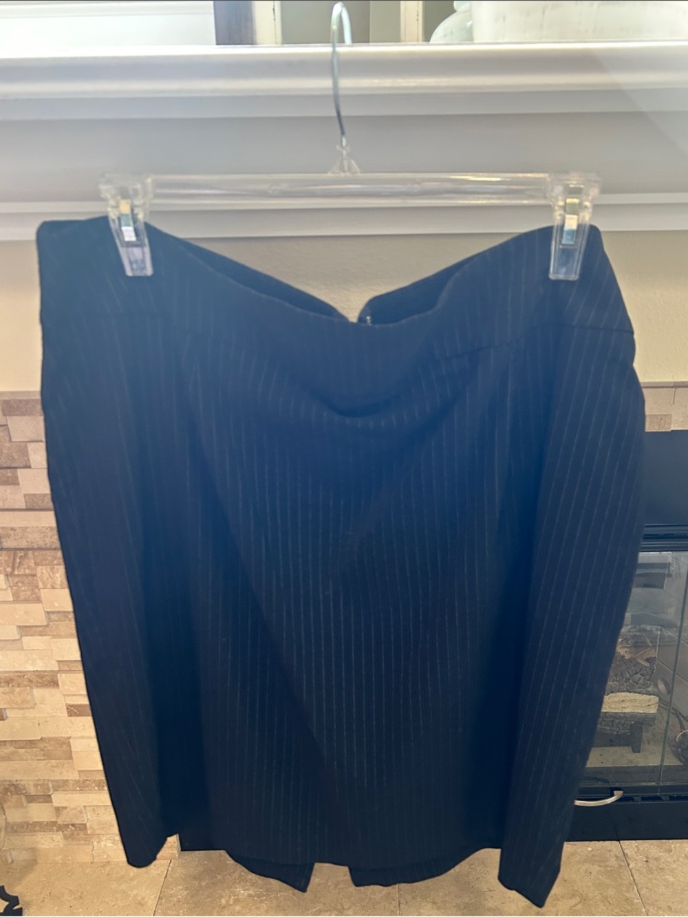 Lane Bryant Black Pinstripe Classic Pencil Skirt